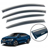 Дефлекторы окон Renault Megane IV 2016+ Sedan с нерж. хром полоской